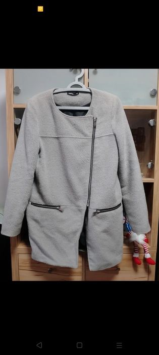 Płaszcz damski Troll M siwy