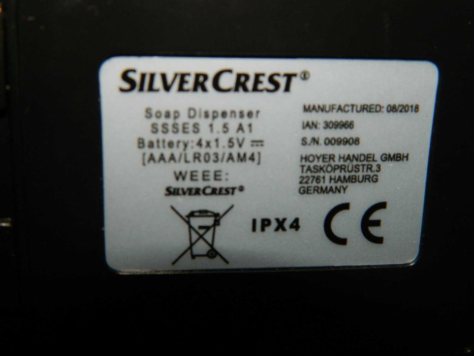 Silvercrest dozownik mydła z czujnikiem ruchu