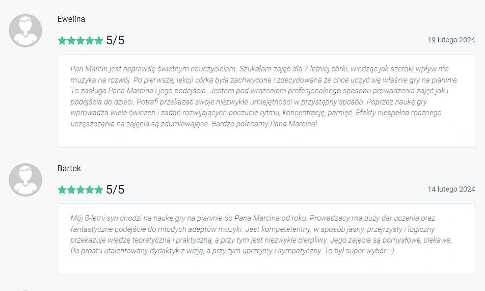 Lekcje pianina/fortepianu muz filmowa, klasyczna, rozrywkowa nauka gry