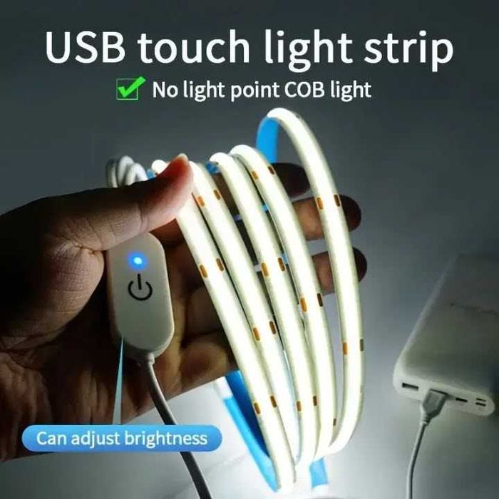 Светодиодная лента LED 5V USB с сенсорным выключателем от повербанка