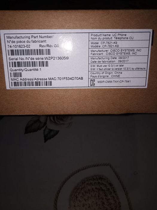 Telefon stacjonarny Cisco CP7821K9