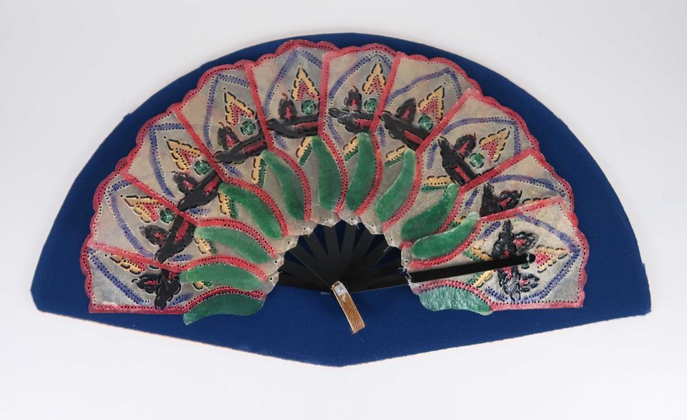 Moldura em madeira dourada com Leque Tailandês