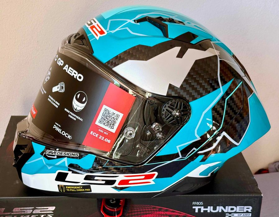Capacete NOVO LS2 Thunder GP Aero (46% DESCONTO) Extras. Tam M-L-XL-XXL