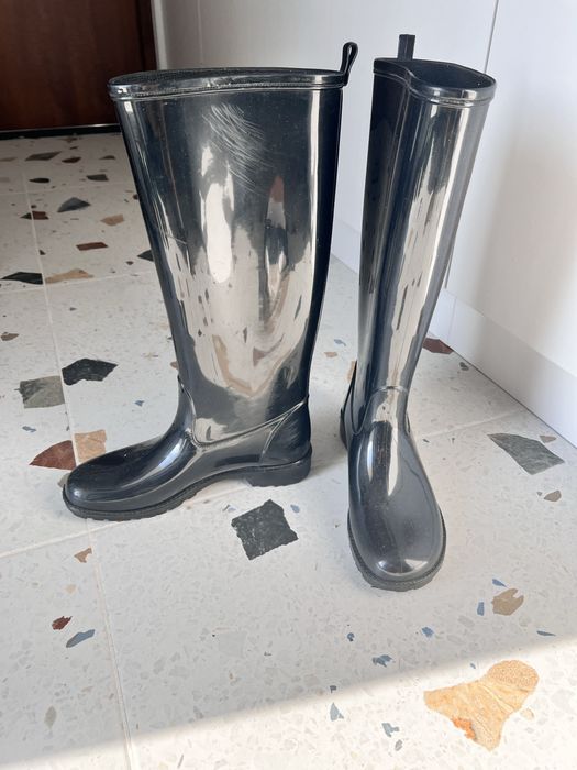 Włoskie wysokie czarne kalosze r.37