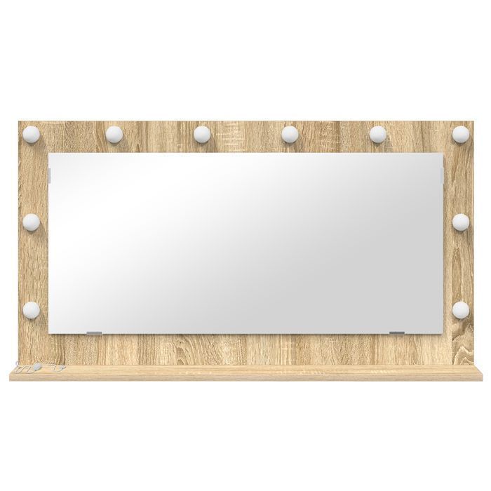 Vidaxl Lustro Toaletowe Sonoma Oak Mdf, Szkło 100 X 55 X 18 Cm