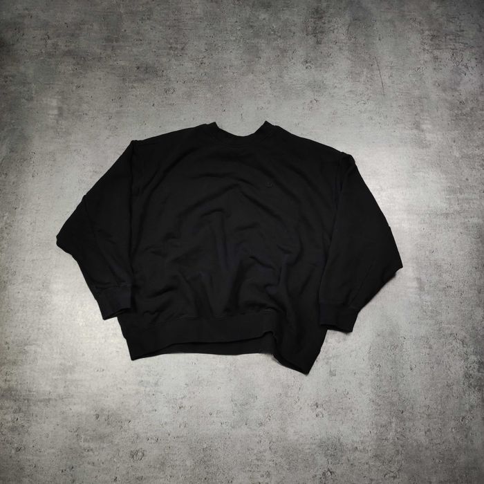 MĘSKA Bluza bez Kaptura Bawełna Małe Logo Haft Adidas PREMIUM Czarna