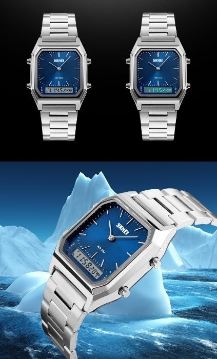 Elegancki ZEGAREK MĘSKI SKMEI Bransoleta Stal 304