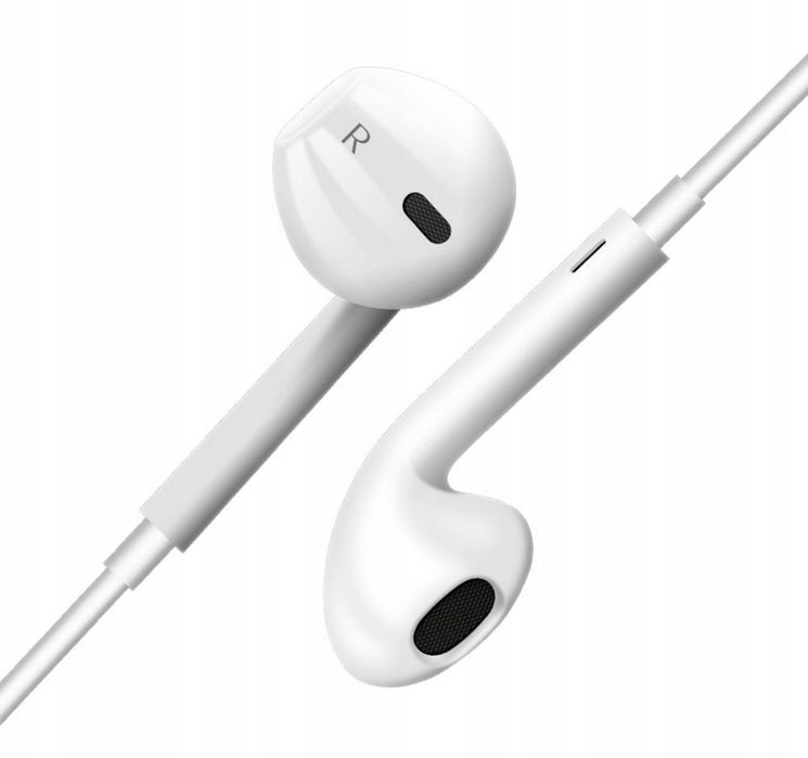 Słuchawki przewodowe z USB-C + Etui – Mikrofon, Sterowanie, Białe
