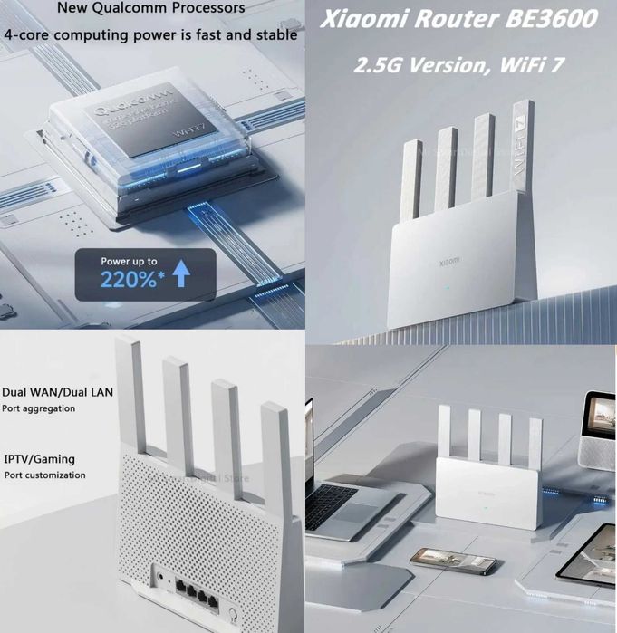 Роутер Xiaomi BE3600 Wi-Fi 7, 2.5G високошвидкісний маршрутизатор