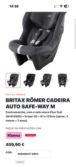 Cadeira Britax Romer contramarcha
