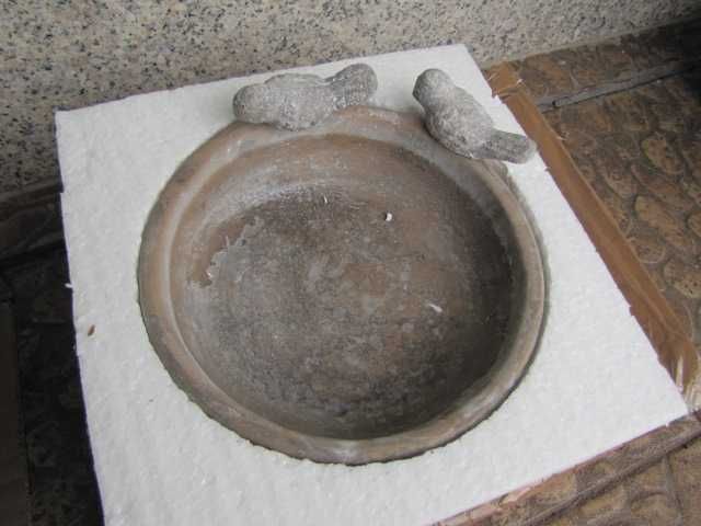 dobar® Klasyczne poidło dla ptaków, oaza basenowa, kąpiel z cementu