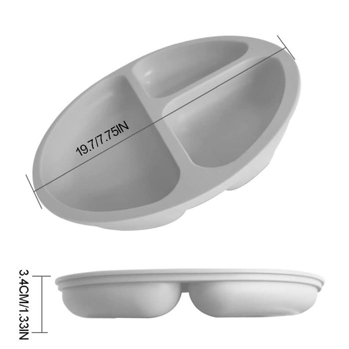 Silikonowa miska dla niemowląt szara