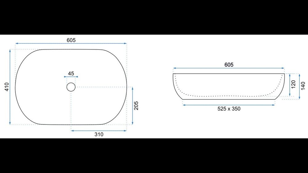 Umywalka nablatowa Rea Cleo 60cm