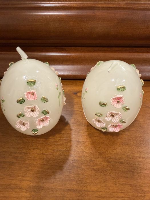 Velas Loreto Decorativas – Formato Ovo com Flores