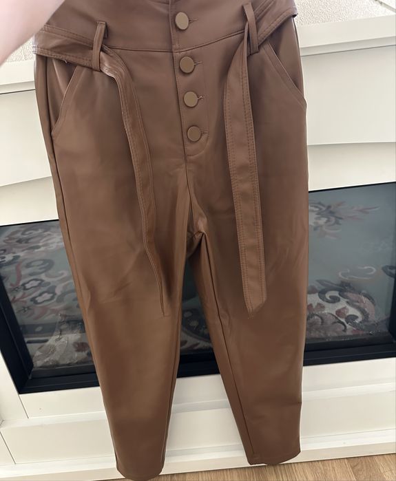 Кожаные брюки шкіряні штани розмір 32-34