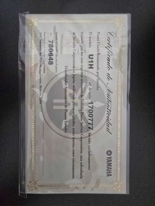 Yamaha U1H - Certificado Oficial Yamaha Japão (Restaurado)