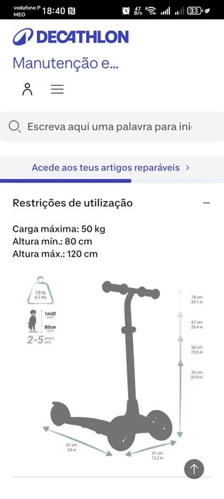 Trotinete para criança