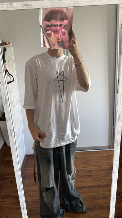 футболка Rick Owens Pentagram White tee S M L vetements balenciaga acne studios rick owens