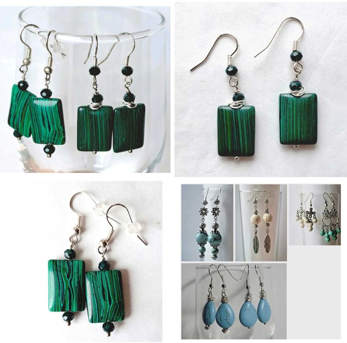 серьги натуральный камень хендмейд