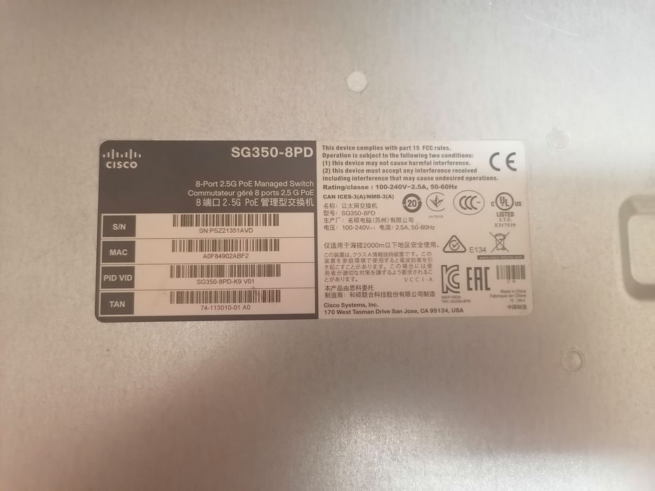 Cisco 10 портов свитч SG350-8PD poe комутатор