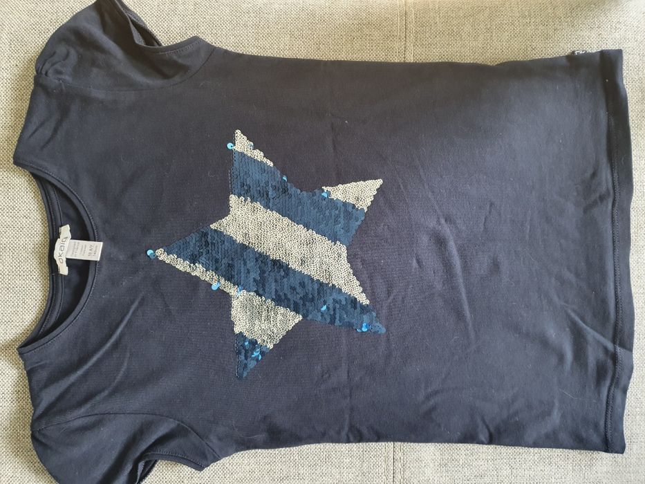 t-shirt bluzka cekiny zmieniające się 140 cm