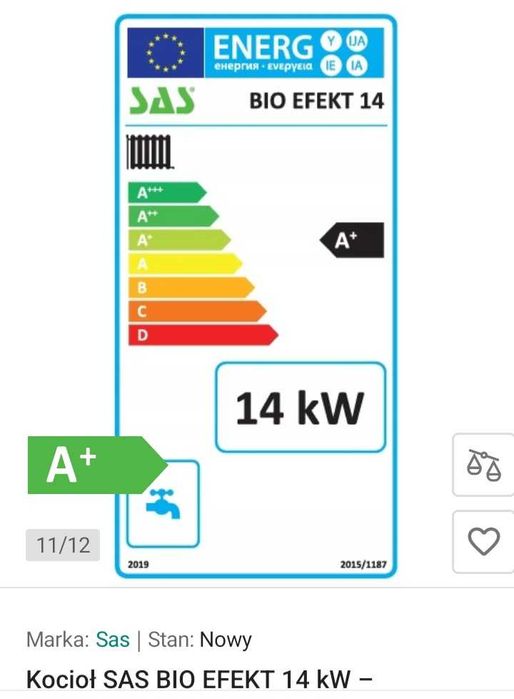 Kocioł SAS BIO efekt 14 kw pelet