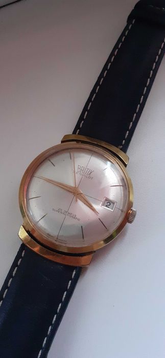 Zegarek BRITIX SEA PILOT Super automatic złoty au 20 antyk ładny stan