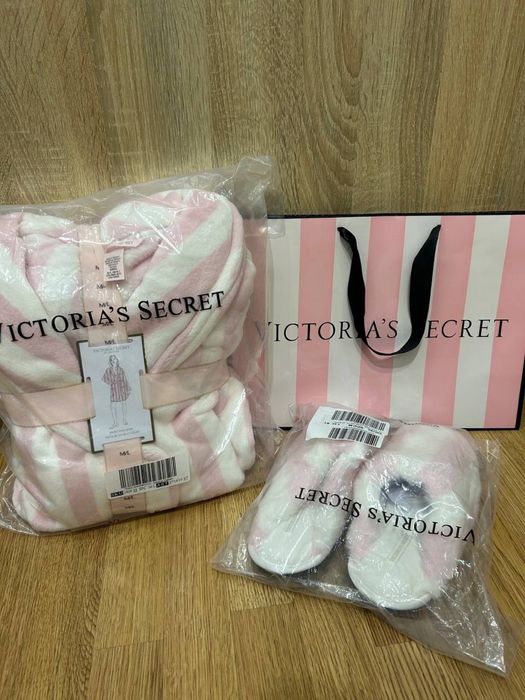 Халат теплий короткий капці жіночі Victorias Secret, оригінал