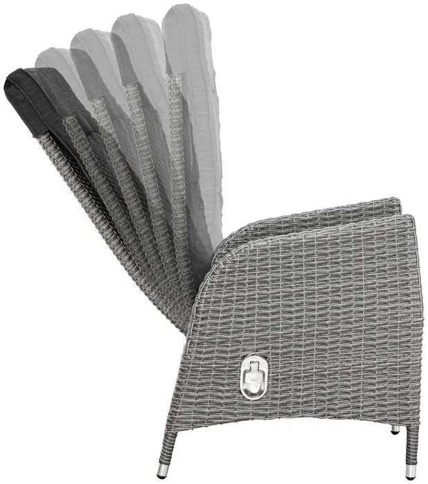 Zestaw mebli ogród/ taras BRISBANE stół+ 6 foteli z regulacją