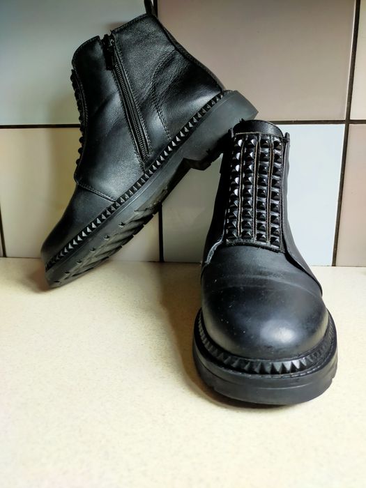 Buty zimowe Big Star Trapery kozaki motocyklówki  36 / 37 skórzane