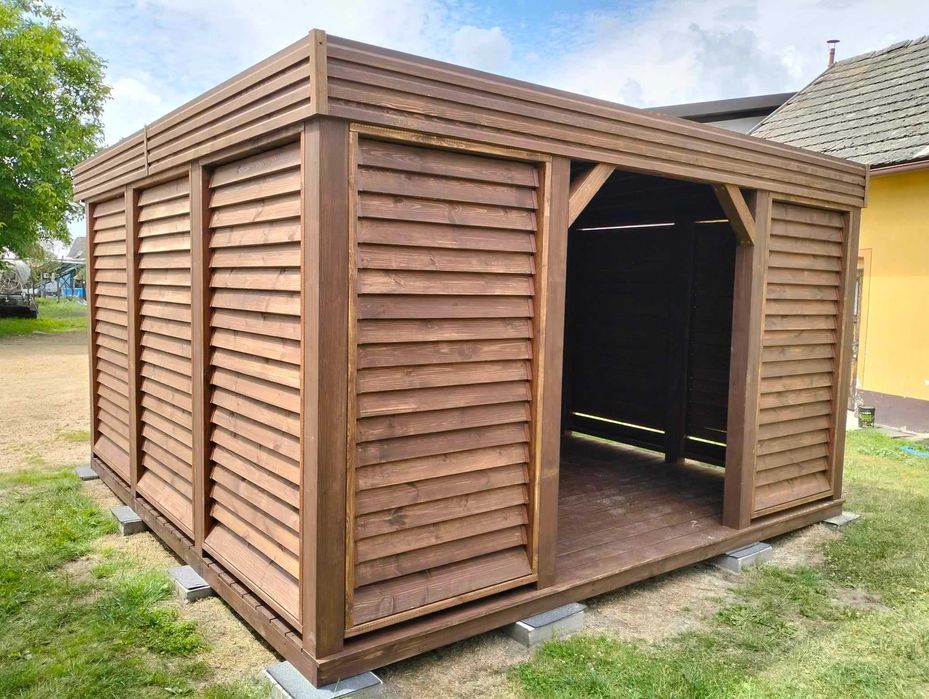 Nowoczesna Altana "Wrona" 3x4m*Ruchome żaluzje/ruchome drzwi do altany
