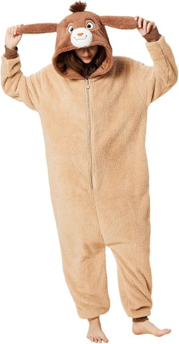 Piżama Kigurumi Koziołek - welur, beżowa, S