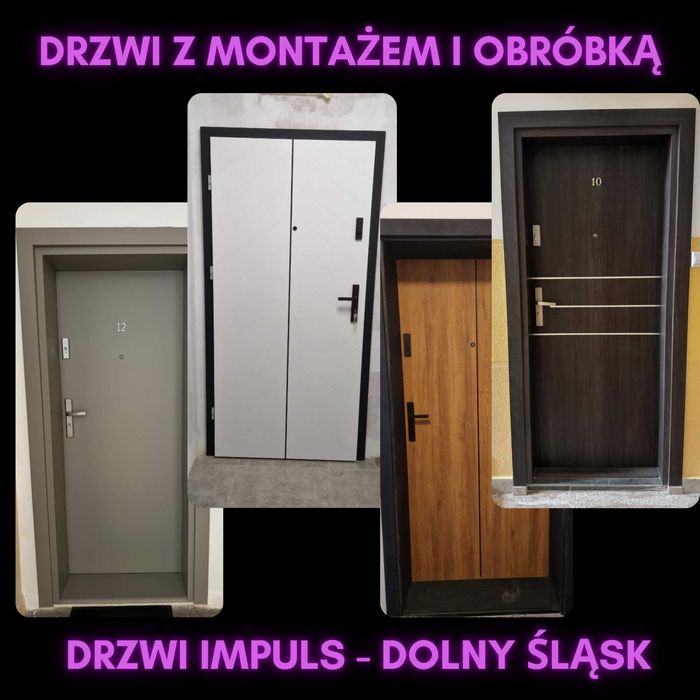 Drzwi Wejściowe ZEWNĘTRZNE/ WEWNĘTRZNE z Montażem - Szybkie terminy