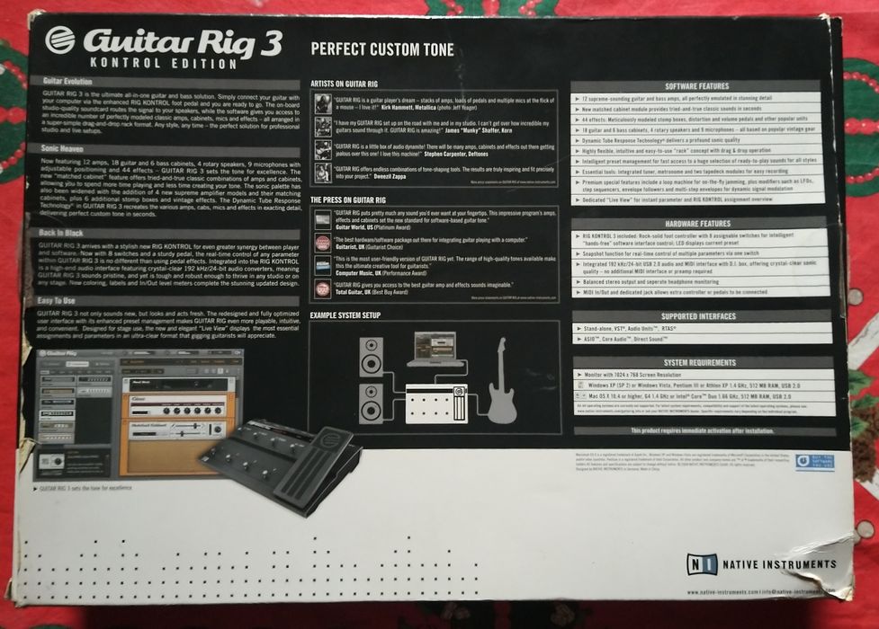 Pedaleira Rig Kontrol e Guitar Rig 3 Native Instruments