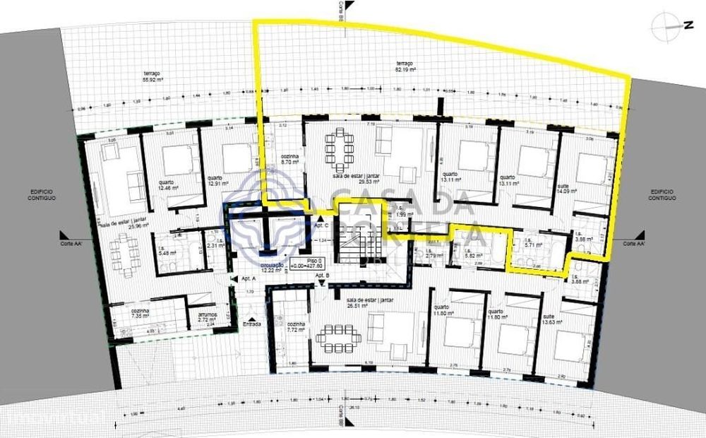 Apartamento T3 novo em construção, com lugar de garagem e elevador, pe — Repeses E São Salvador, Viseu