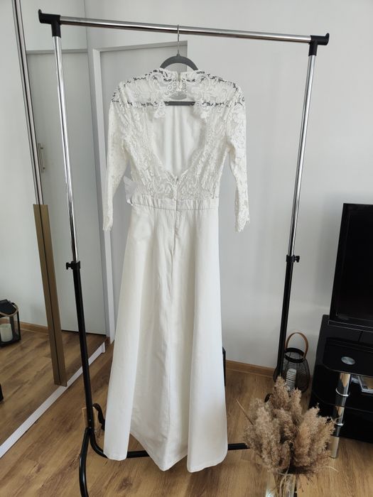Suknia ślubna bridal sleeve dress open back detail Ivy Oak