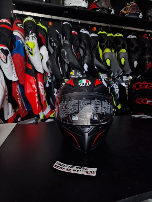 Kask AGV K1 – WARMUP czarny/czerwony rozmiar 'ML