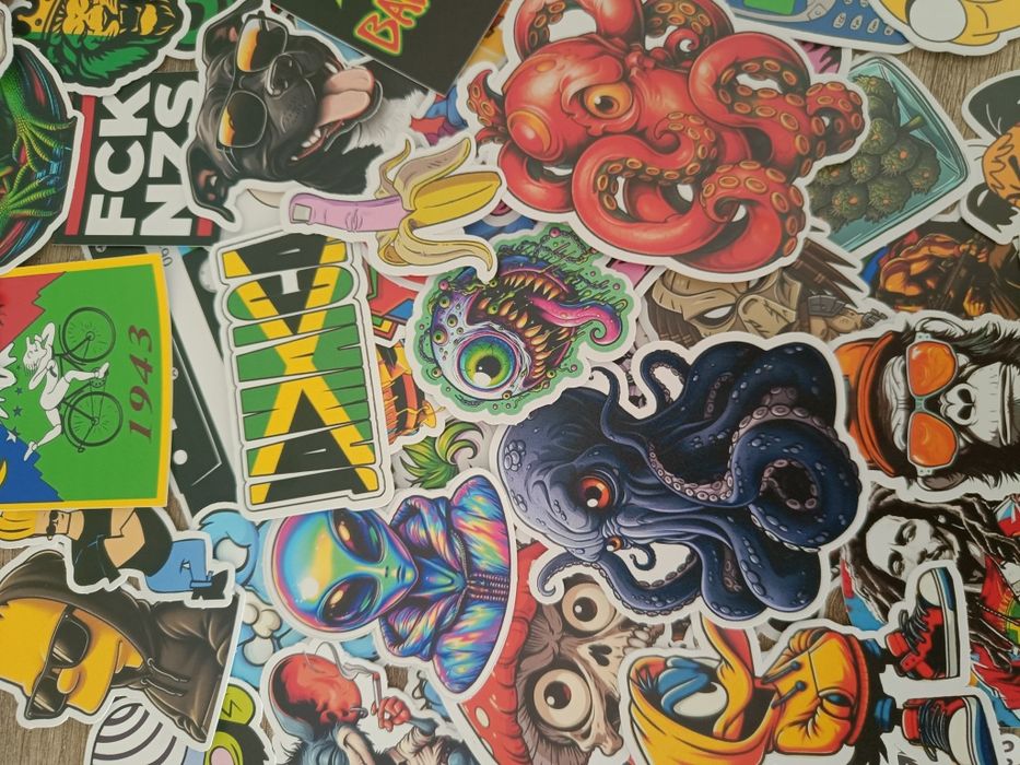 Pack 58 Autocolantes / Stickers – Estilo Pop, Geek, Skate & Cultura Urbana