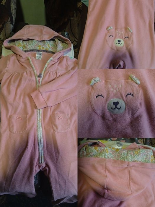 Флісові Ромпери/ комбінезони/ для двійнят/чоловічки/ Carters 86см