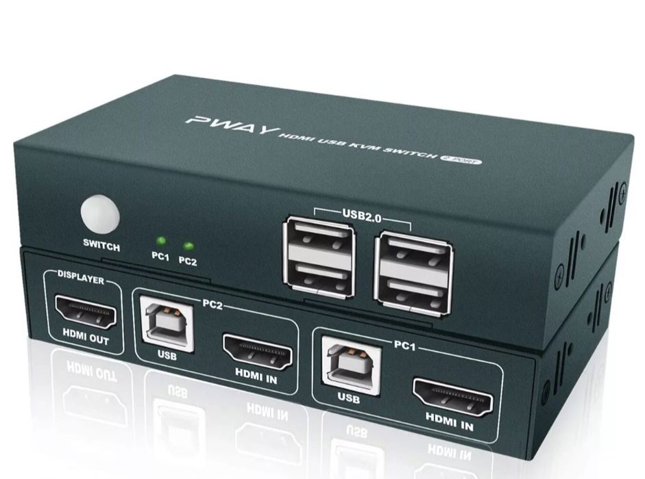 KVM-перемикач pway hdmi usb kvm switch 2 port