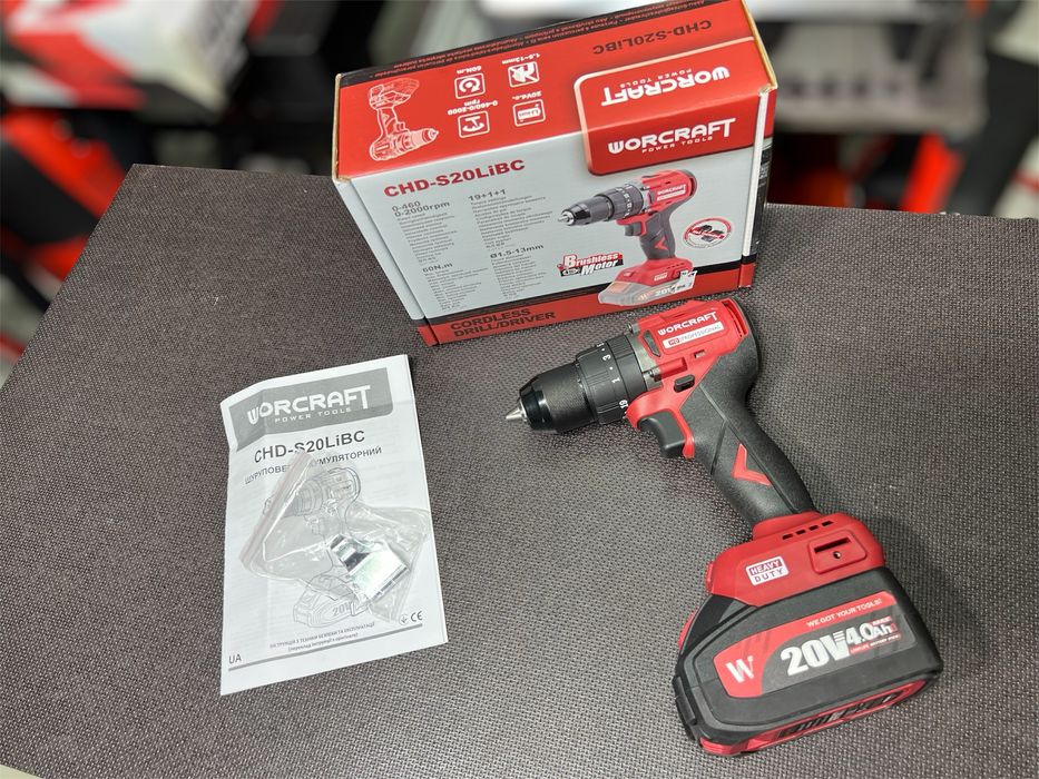 Аккумуляторный ударный бесщеточный шуруповерт WORCRAFT CHD-S20LiBC