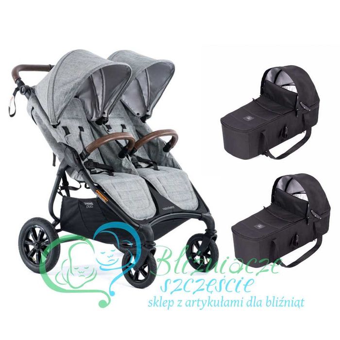 Valco Baby Trend Duo Sport + miękkie gondole wózek dla bliźniaków NOWY