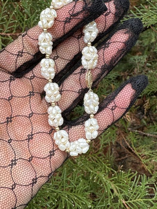 Браслет: річкові перли і золото 14К(585)