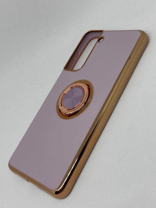 Samsung S21 Etui Case Silikonowy Obudowa Fiolet+Złoto kod 1119