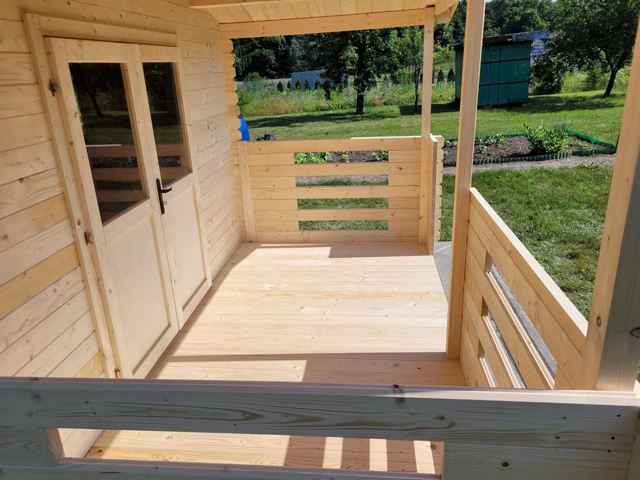 od RĘKI solidny DOMEK z tarasem*6m x 4m*24 m2*ściany 34 mm*letniskowy