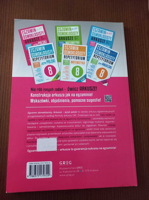 Egzamin ósmoklasisty arkusze język polski