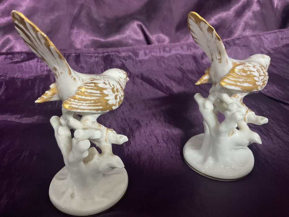Ave vista alegre porcelana pintura manual a ouro ,13 cm