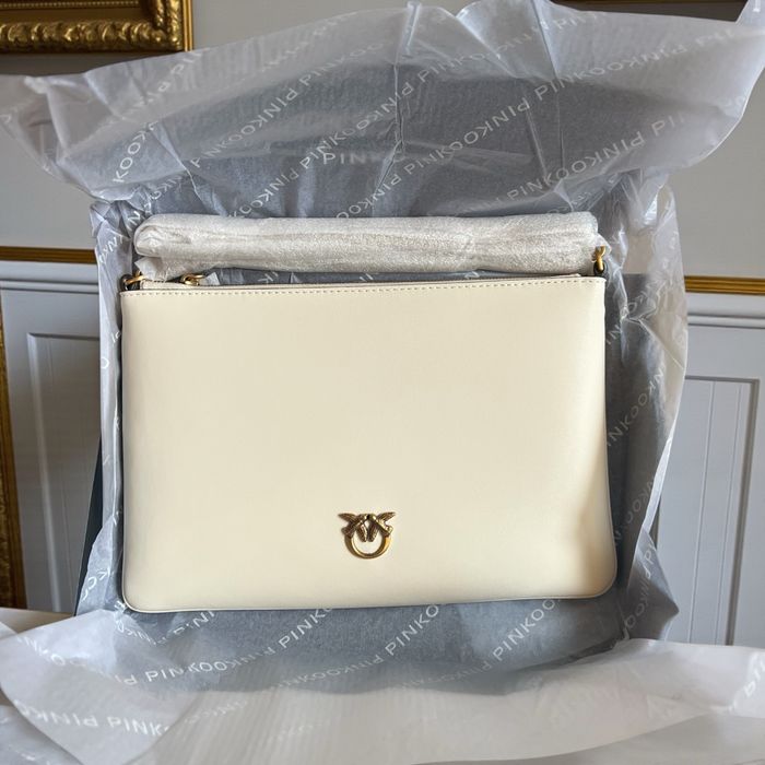 Pinko Torebka Flat Bianco Nowa Orygianlna Skórzana Skóra