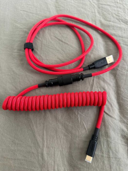 Cabo Coiled Glorious USB para teclado mecânico vermelho como novo