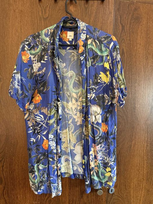 Camisa River Island viscose M / Dragon print shirt